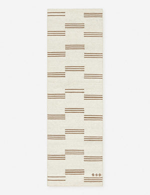 Stripe break flatweave rug by Sarah Sherman Samuel in its runner size