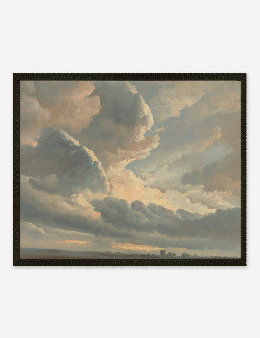 #size::16--x-13- #size::18--x-15- #color::black #size::29--x-23- #frame-option::framed #color::- #size::27--x-22- | Black framed Study of Clouds with a Sunset near Rome Wall Art by Simon Alexandre Clement Denis