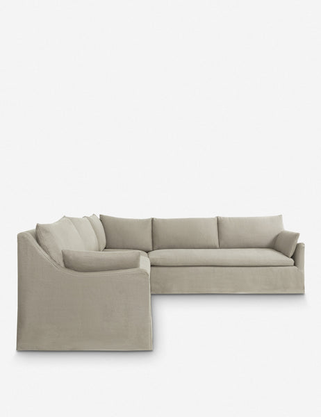 #color::flax | Portola Flax linen Slipcover corner sectional Sofa in a left-facing orientation