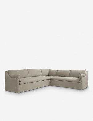 Portola Flax linen Slipcover corner sectional Sofa with a slope-arm style