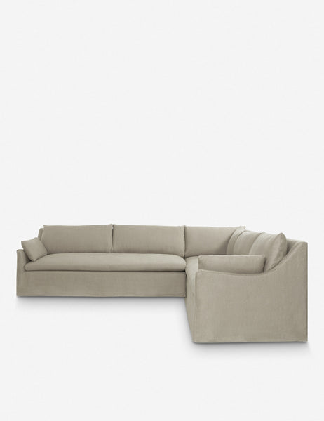 #color::flax | Portola Flax linen Slipcover corner sectional Sofa in a right-facing orientation