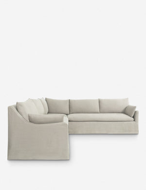 Portola Natural linen Slipcover corner sectional Sofa in a left-facing orientation