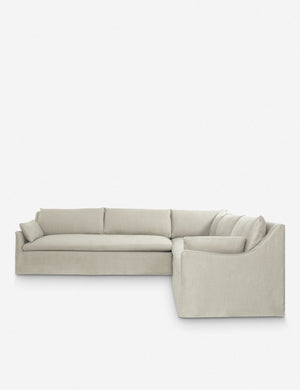 Portola Natural linen Slipcover corner sectional Sofa in a right-facing orientation