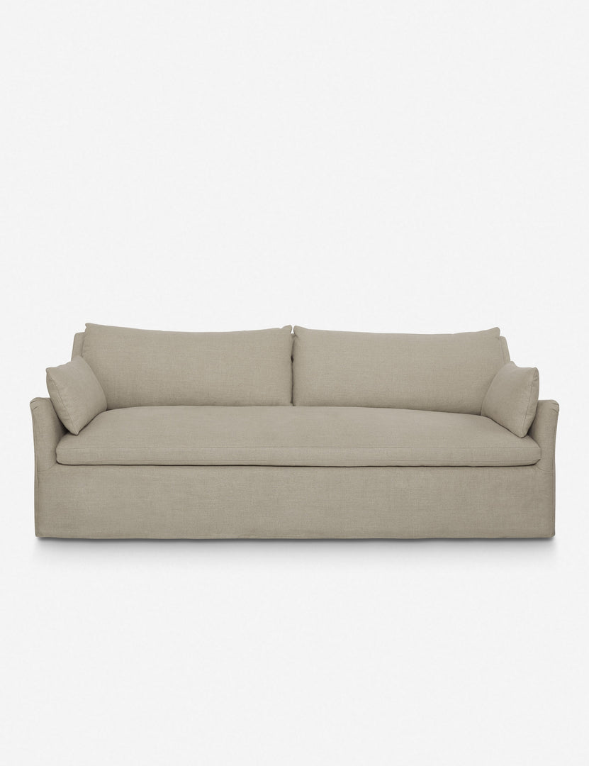 #size::96-w #size::84-w #color::flax #size::72-w | Portola Flax linen Slipcover Sofa with a slope-arm style