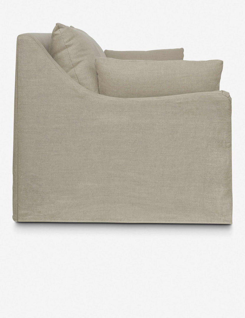 #size::96-w #size::84-w #color::flax #size::72-w | Side of the Portola Flax linen Slipcover Sofa