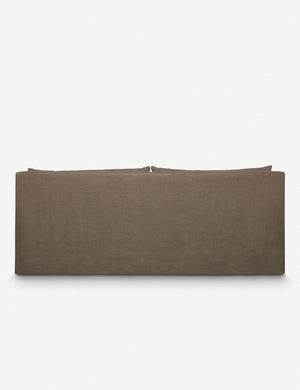 Back of the Portola Mushroom brown linen Slipcover Sofa