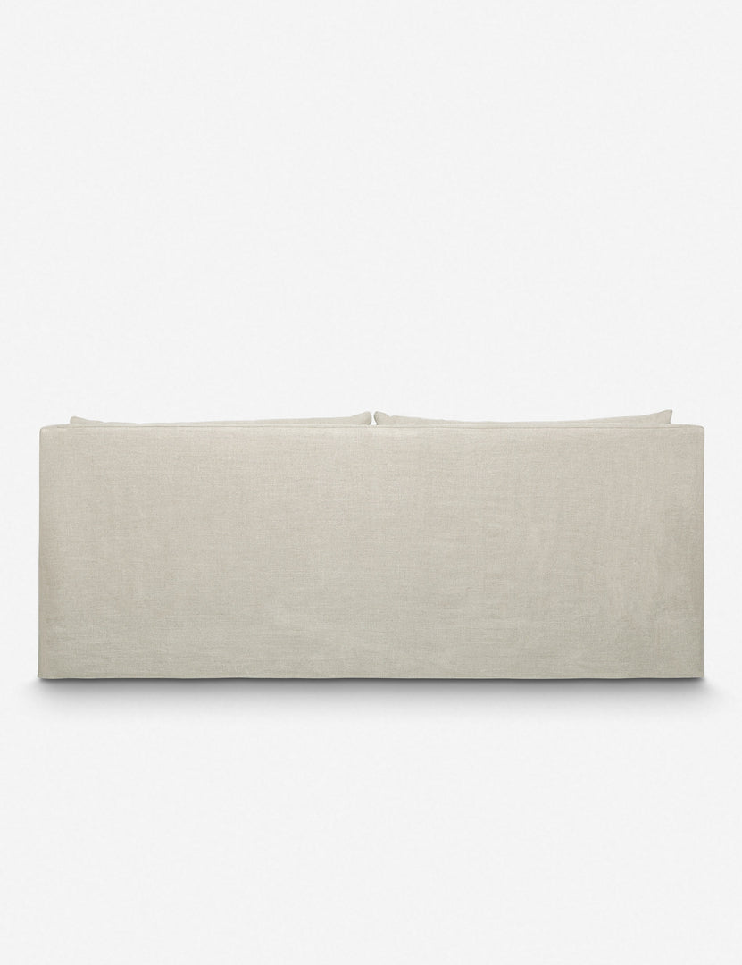 #size::72-w #size::96-w #color::natural #size::84-w | Back of the Portola Natural linen Slipcover Sofa