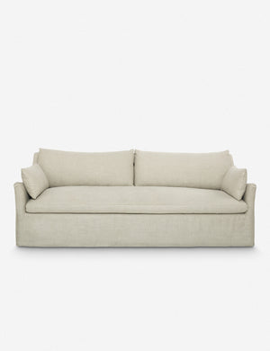 Portola Natural linen Slipcover Sofa with a slope-arm style