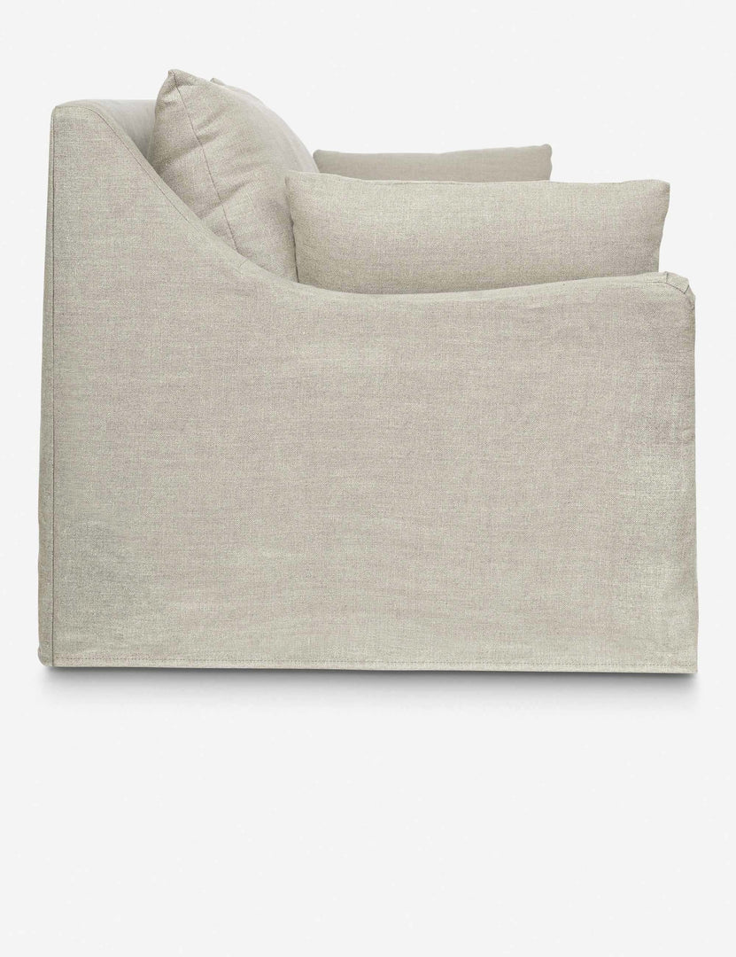 #size::72-w #size::96-w #color::natural #size::84-w | Side of the Portola Natural linen Slipcover Sofa