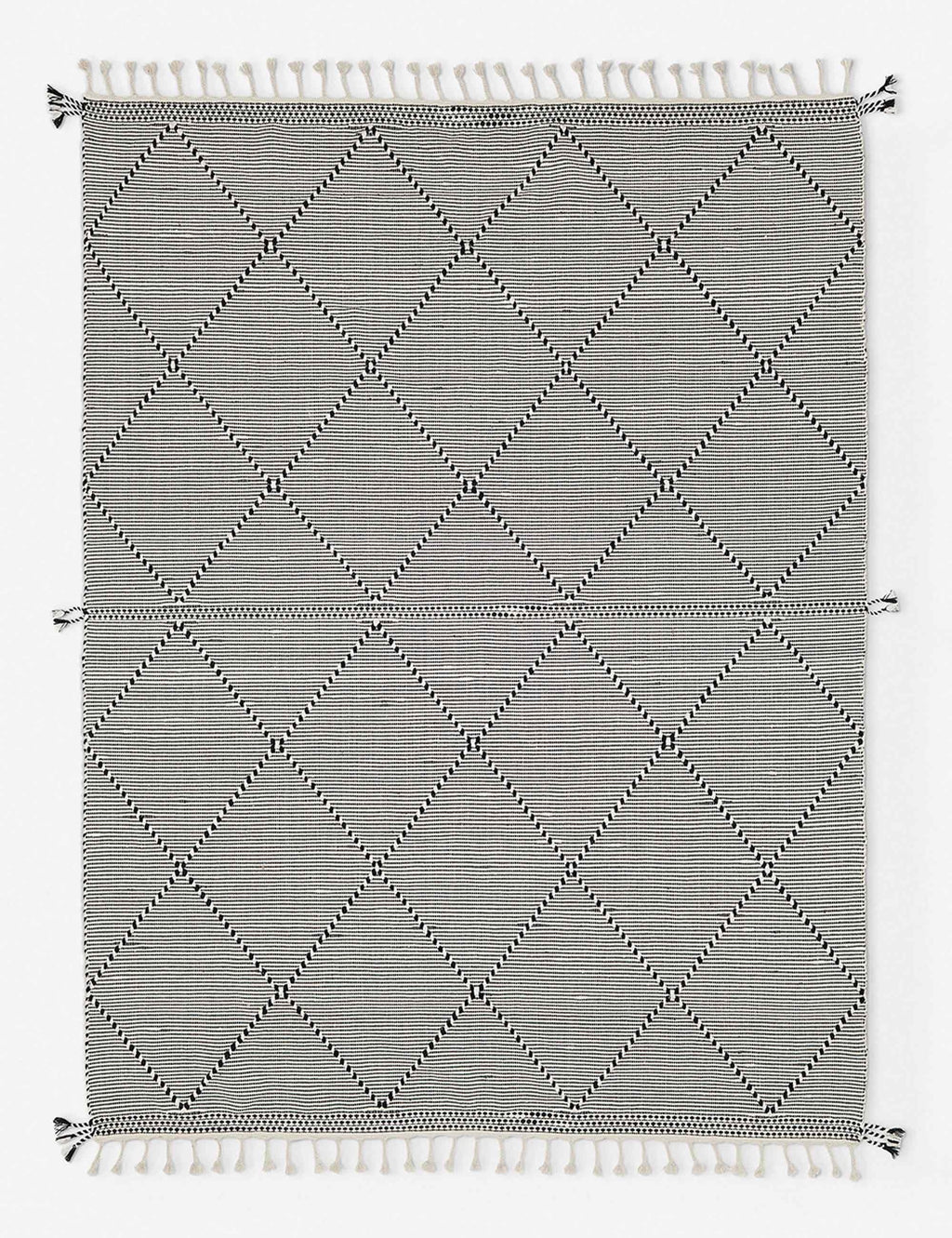 Taza Moroccan Flatweave Geometric Rug Black