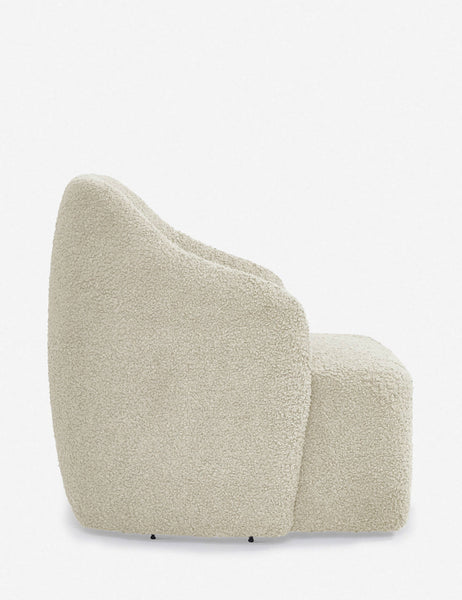 #color::cream-boucle | Side of the Tobi cream boucle swivel chair 