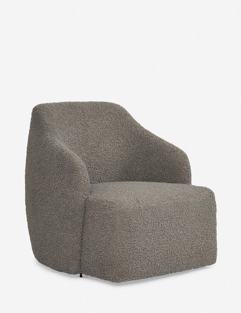 #color::gray-boucle | Angled view of the Tobi Gray Boucle swivel chair