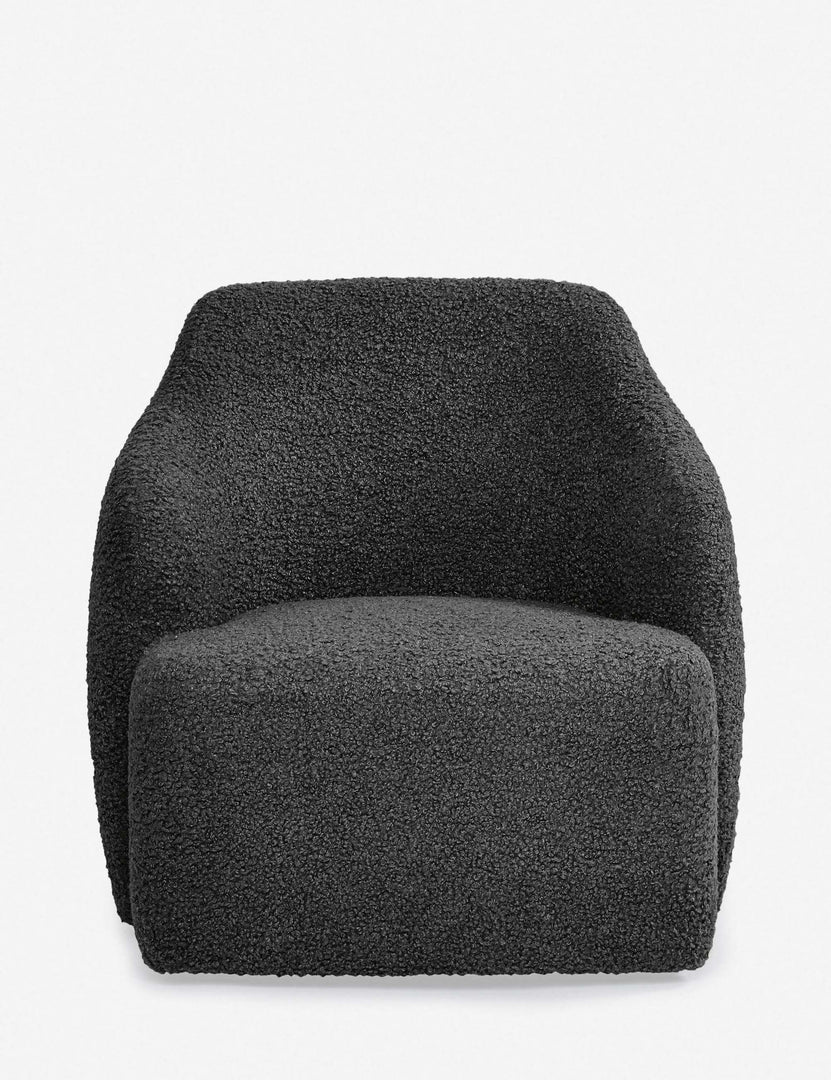 #color::slate-boucle | Tobi Slate Boucle swivel chair with a curved frame