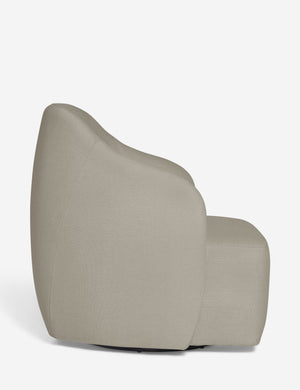 Side of the Tobi Flax linen swivel chair
