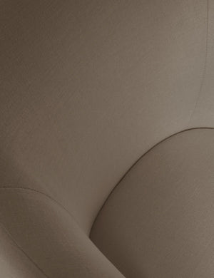 Close-up of the mushroom brown linen fabric