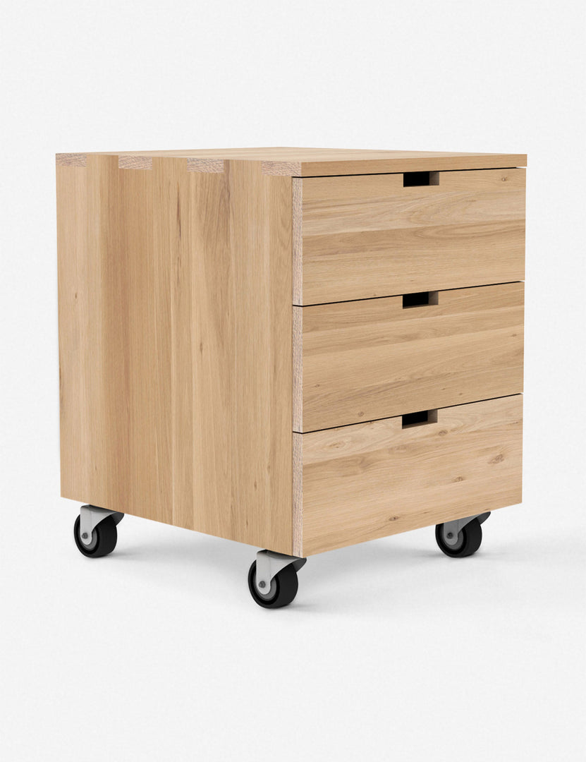| Angled view of the Tygan filing cabinet
