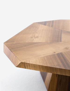 The beveled edge on the side of the Balen coffee table