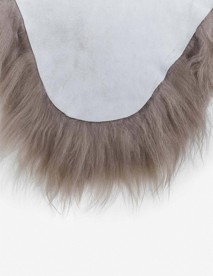 #color::latte | View of the underside of the Vale icelandic light gray sheepskin