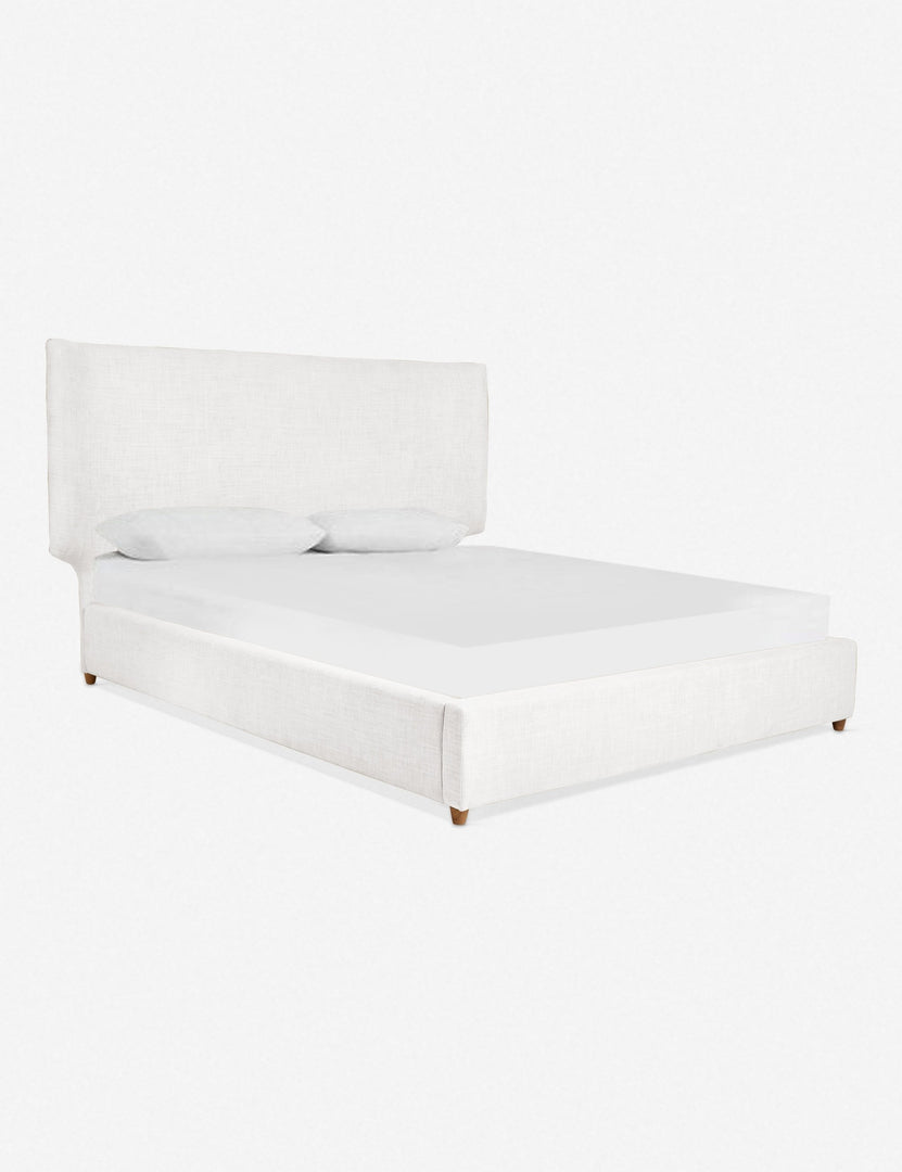 #size::queen #size::king #color::white #size::cal-king | Angled view of the Valen white platform bed