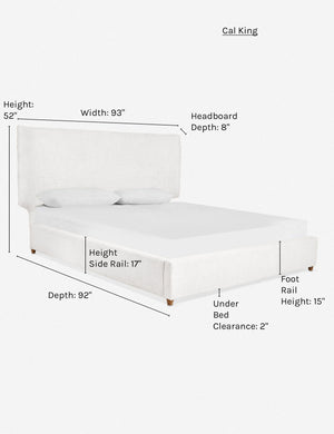 Dimensions on the california king sized Valen white platform bed