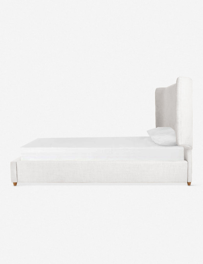 #size::queen #size::king #color::white #size::cal-king | Side of the Valen white platform bed