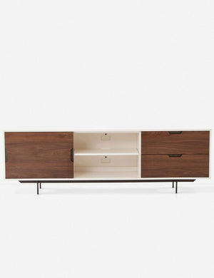 Cordelle media console with the middle cabinet exposed