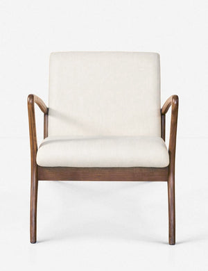 Venturi white indoor and outdoor accent chair with wooden legs