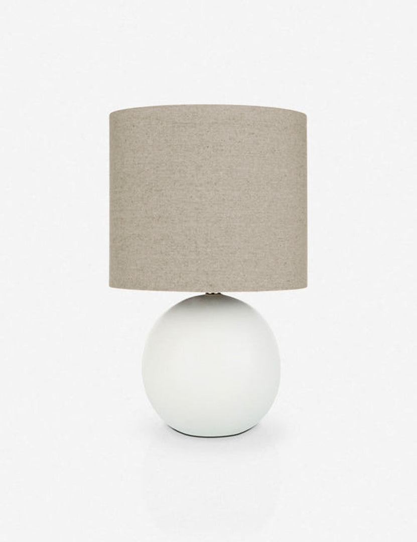 #color::stone | Vivienne white ceramic table lamp with spherical base