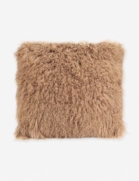 #color::caramel  | Alda plush fur brown Shearling Pillow