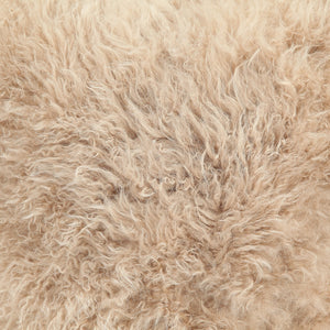 Close-up of the super soft cashmere fabric on the Madison cream-toned  Pillow