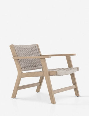 Angled view of the Ylva Natural Indoor / Outdoor Accent Chair