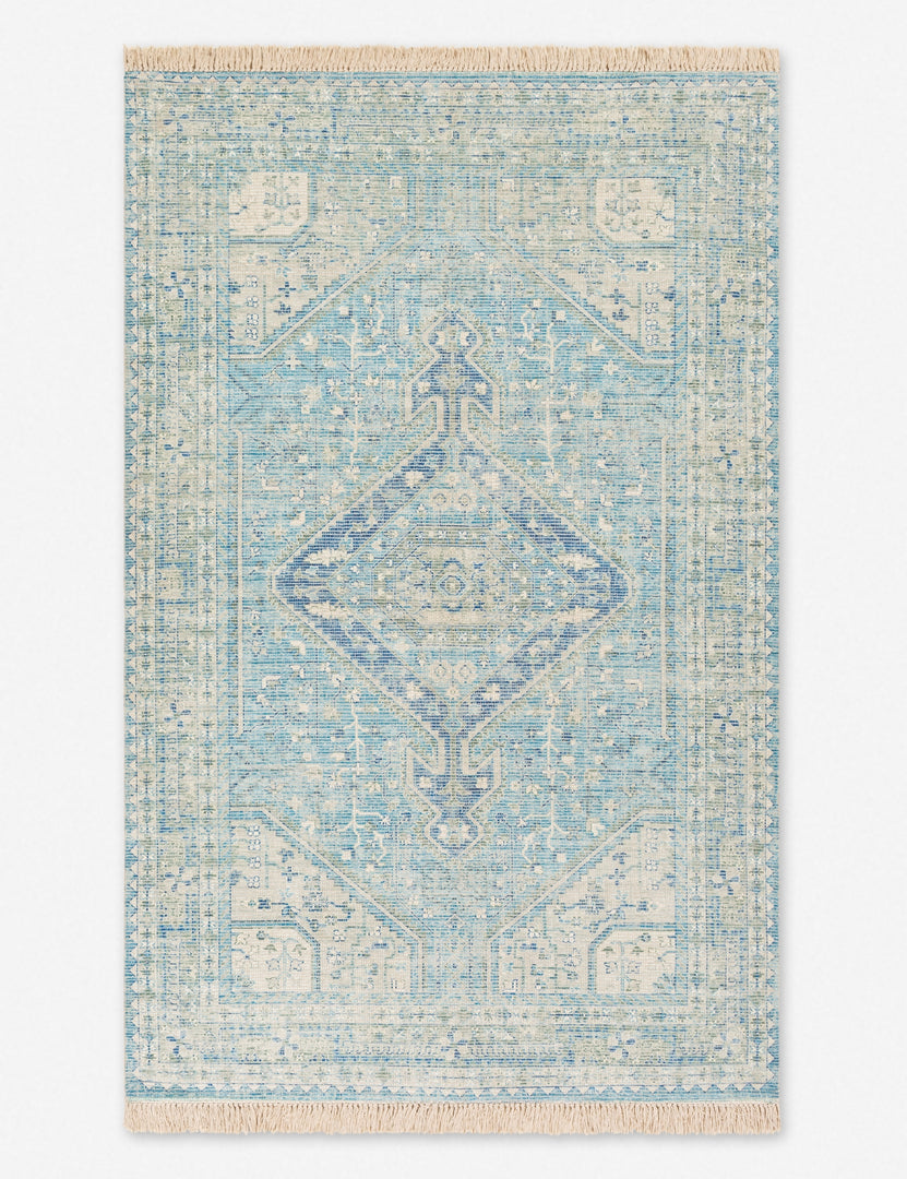 #size::2--x-3- #size::2-3--x-4- #size::2-6--x-8- #size::5--x-7-6- #size::6--x-9- #color::blue #size::8--x-10- | Avelyn persian inspired flatweave light blue rug with a short fringe