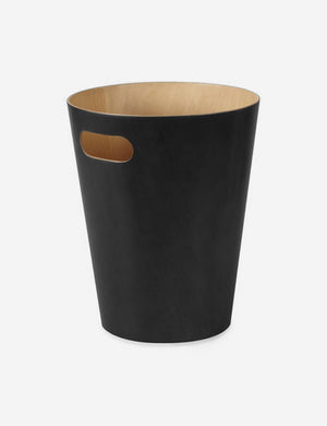 Zallie black wooden trash can