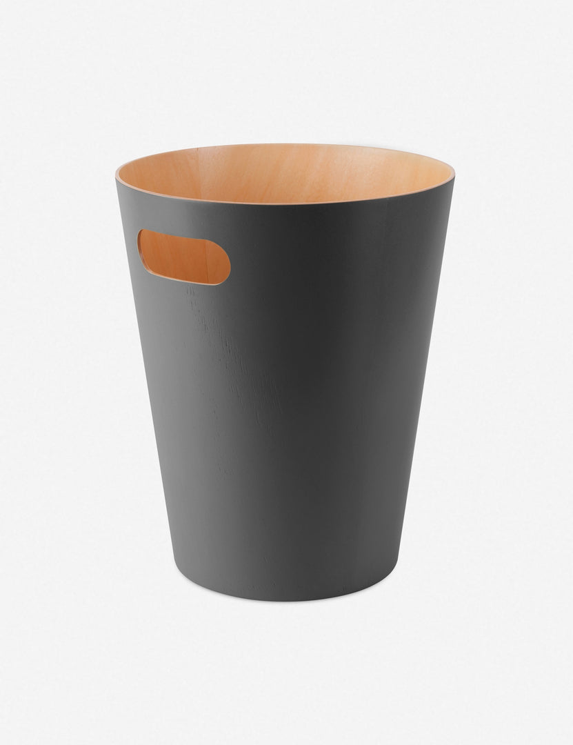 #color::charcoal | Zallie charcoal wooden trash can