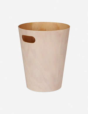 Zallie nude wooden trash can
